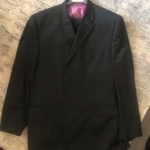 Sean John 3 piece vested suit. Black pinstripe.